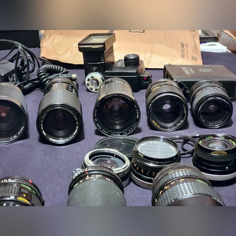 Two Canon cameras and lenses